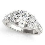 1 ct tw Cluster Sides Engagement Ring with F Color VS Clarity GIA Certified Diamond