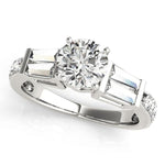 1 ct tw Baguette Remounts Engagement Ring with F Color VS Clarity GIA Certified Diamond