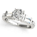 1 ct tw Baguette Remounts Engagement Ring with F Color VS Clarity GIA Certified Diamond