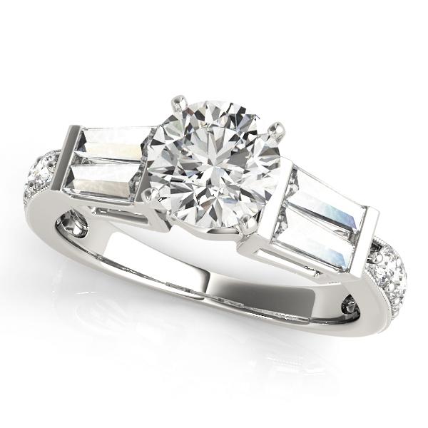 1 ct tw Baguette Remounts Engagement Ring with F Color VS Clarity GIA Certified Diamond