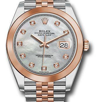 Rolex Steel and Everose Gold Rolesor Datejust 41 Watch 126301 mdj