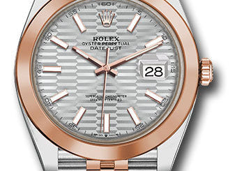 Rolex Steel and Everose Gold Rolesor Datejust 41 Watch 126301 sflmij