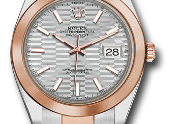 Rolex Steel and Everose Gold Rolesor Datejust 41 Watch 126301 sflmio