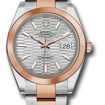 Rolex Steel and Everose Gold Rolesor Datejust 41 Watch 126301 sflmio