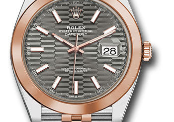 Rolex Steel and Everose Gold Rolesor Datejust 41 Watch 126301 slflmij