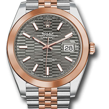 Rolex Steel and Everose Gold Rolesor Datejust 41 Watch 126301 slflmij