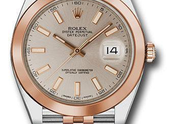 Rolex Steel and Everose Rolesor Datejust 41 Watch 126301 suij