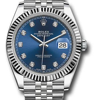 Rolex Steel and White Gold Rolesor Datejust 41 Watch 126334 bldj