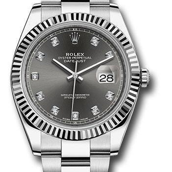 Rolex Steel and White Gold Rolesor Datejust 41 Watch 126334 dkrdo