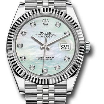 Rolex Steel and White Gold Rolesor Datejust 41 Watch 126334 wmdj