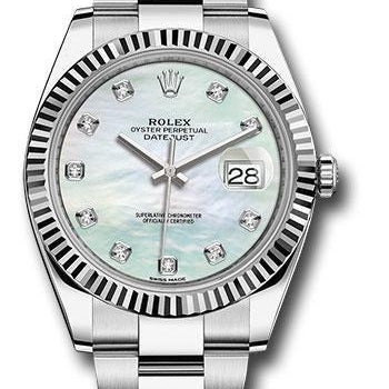 Rolex Steel and White Gold Rolesor Datejust 41 Watch 126334 wmdo