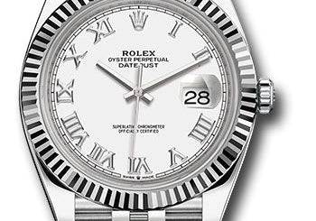 Rolex Steel and White Gold Rolesor Datejust 41 Watch 126334 wrj