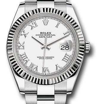 Rolex Steel and White Gold Rolesor Datejust 41 Watch 126334 wro