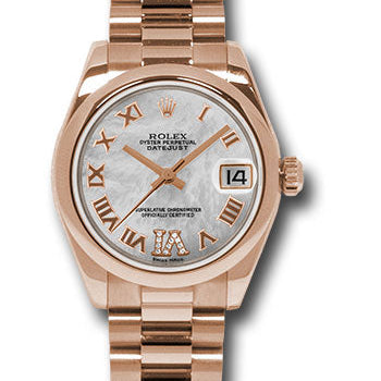 Rolex Pink Gold Datejust 31 Watch 178245 mdrp
