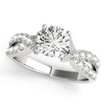 1/2 ct tw MultiRow Engagement Ring with F Color VS Clarity GIA Certified Diamond