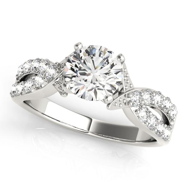 1/2 ct tw MultiRow Engagement Ring with F Color VS Clarity GIA Certified Diamond