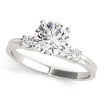 1 ct tw Single Row Prong Set Engagement Ring with F Color VS Clarity GIA Certified Diamond