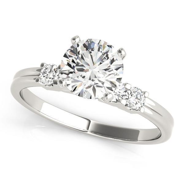 1 ct tw Single Row Prong Set Engagement Ring with F Color VS Clarity GIA Certified Diamond