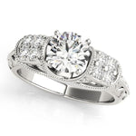 1/3 ct tw Antique Style Engagement Ring with F Color VS Clarity GIA Certified Diamond