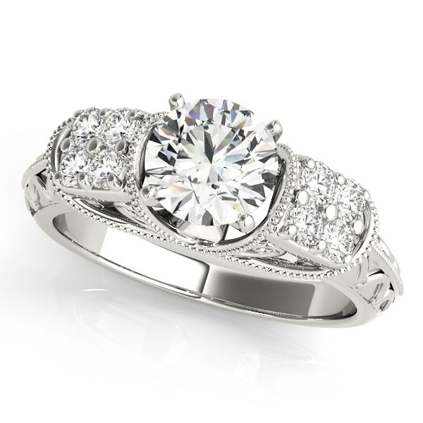 1/3 ct tw Antique Style Engagement Ring with F Color VS Clarity GIA Certified Diamond