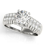 1/2 ct tw Pave Engagement Ring with F Color VS Clarity GIA Certified Diamond