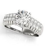 1/2 ct tw Pave Engagement Ring with F Color VS Clarity GIA Certified Diamond