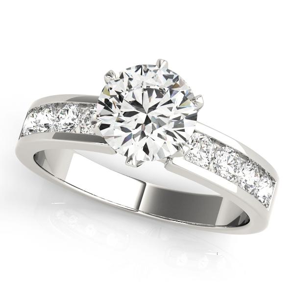 1 1/2 ct tw Single Row Channel Set Engagement Ring with F Color VS Clarity GIA Certified Diamond