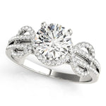1/4 ct tw MultiRow Engagement Ring with F Color VS Clarity GIA Certified Diamond