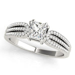 1 ct tw MultiRow Engagement Ring with F Color VS Clarity GIA Certified Diamond