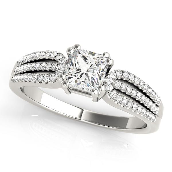1 ct tw MultiRow Engagement Ring with F Color VS Clarity GIA Certified Diamond