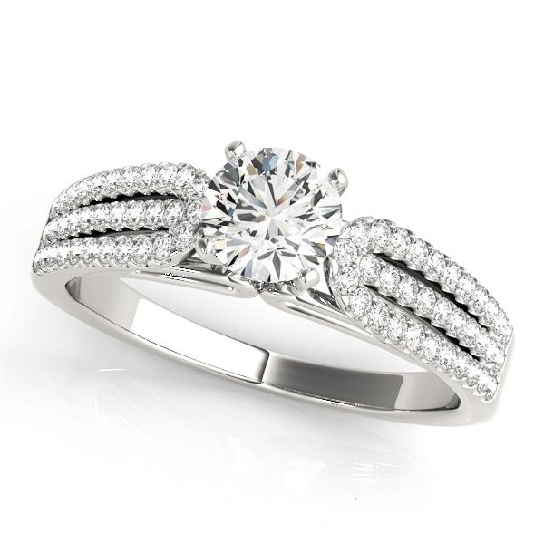 1/2 ct tw MultiRow Engagement Ring with F Color VS Clarity GIA Certified Diamond