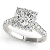 3 ct tw Halo Round Engagement Ring with F Color VS Clarity GIA Certified Diamond