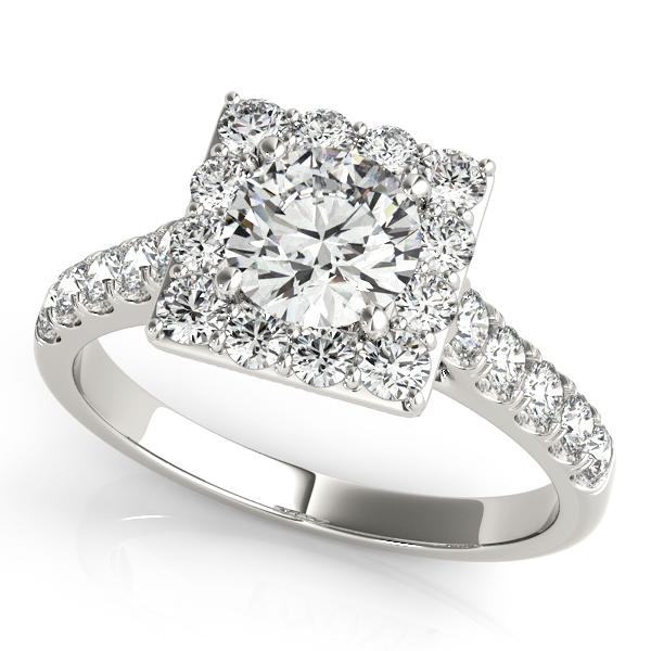 3 ct tw Halo Round Engagement Ring with F Color VS Clarity GIA Certified Diamond