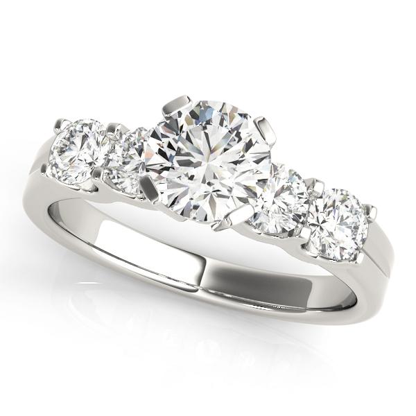 1 1/2 ct tw Single Row Prong Set Engagement Ring with F Color VS Clarity GIA Certified Diamond