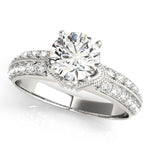 1/2 ct tw Antique Style Engagement Ring with F Color VS Clarity GIA Certified Diamond
