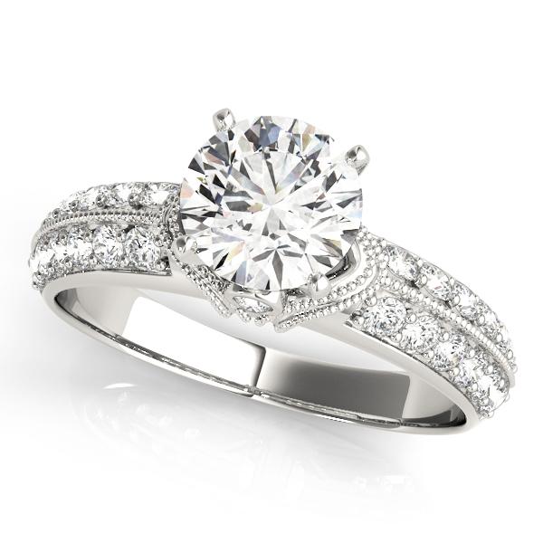 1/2 ct tw Antique Style Engagement Ring with F Color VS Clarity GIA Certified Diamond