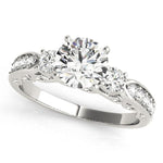 1/2 ct tw Three Stone  Round Engagement Ring with F Color VS Clarity GIA Certified Diamond