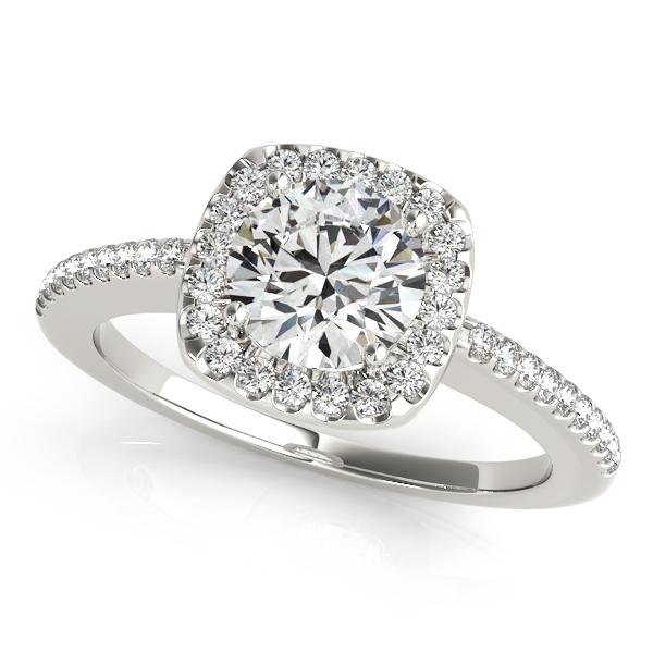 1 1/2 ct tw Halo Round Engagement Ring with F Color VS Clarity GIA Certified Diamond