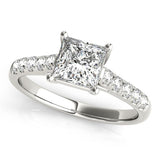 1/4 ct tw Trellis Engagement Ring with F Color VS Clarity GIA Certified Diamond