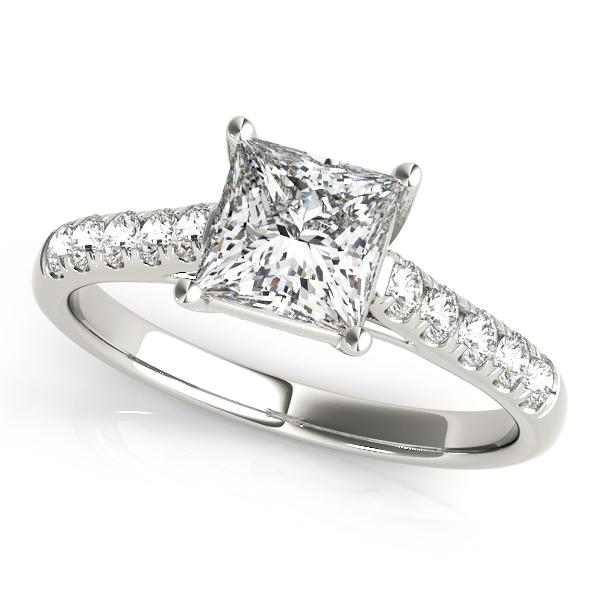 1/4 ct tw Trellis Engagement Ring with F Color VS Clarity GIA Certified Diamond