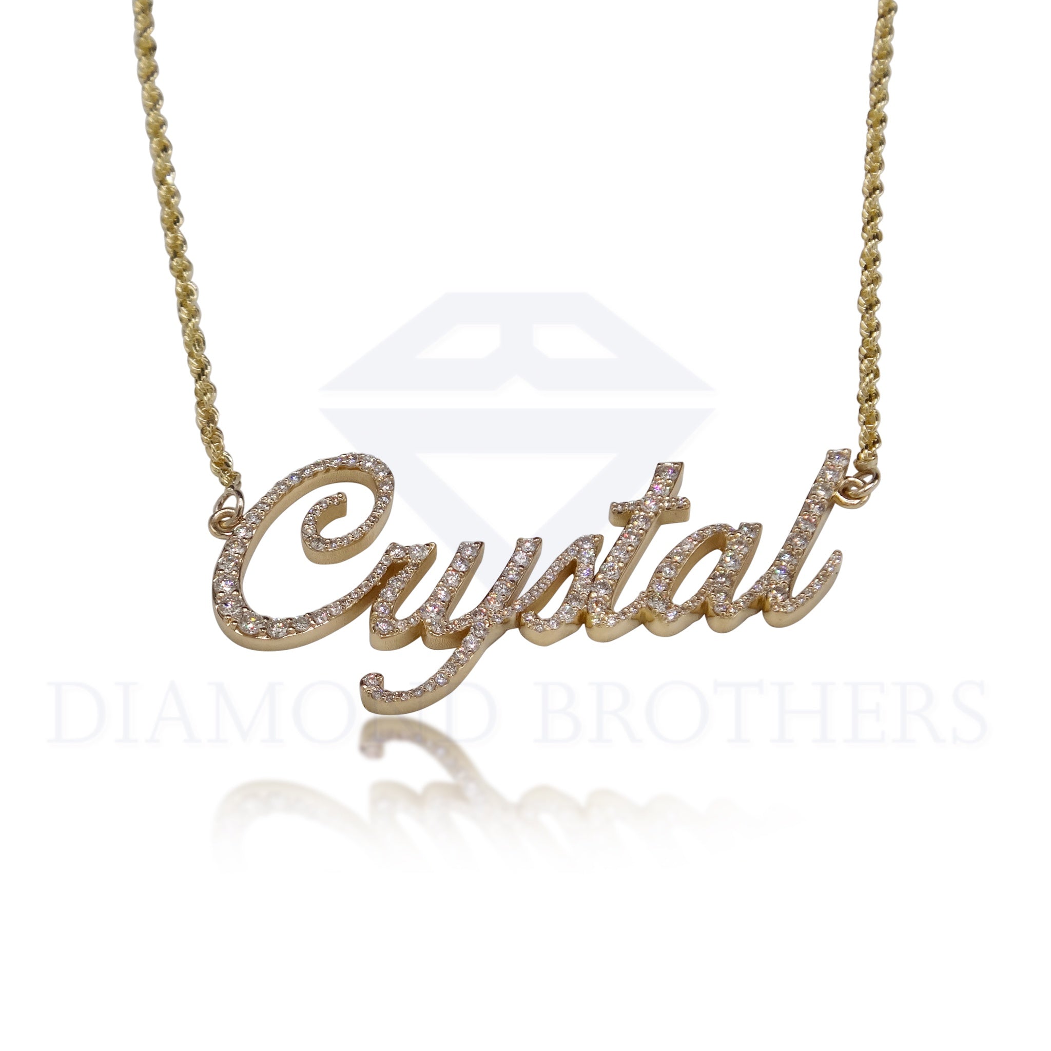 Crystal hot sale name necklace